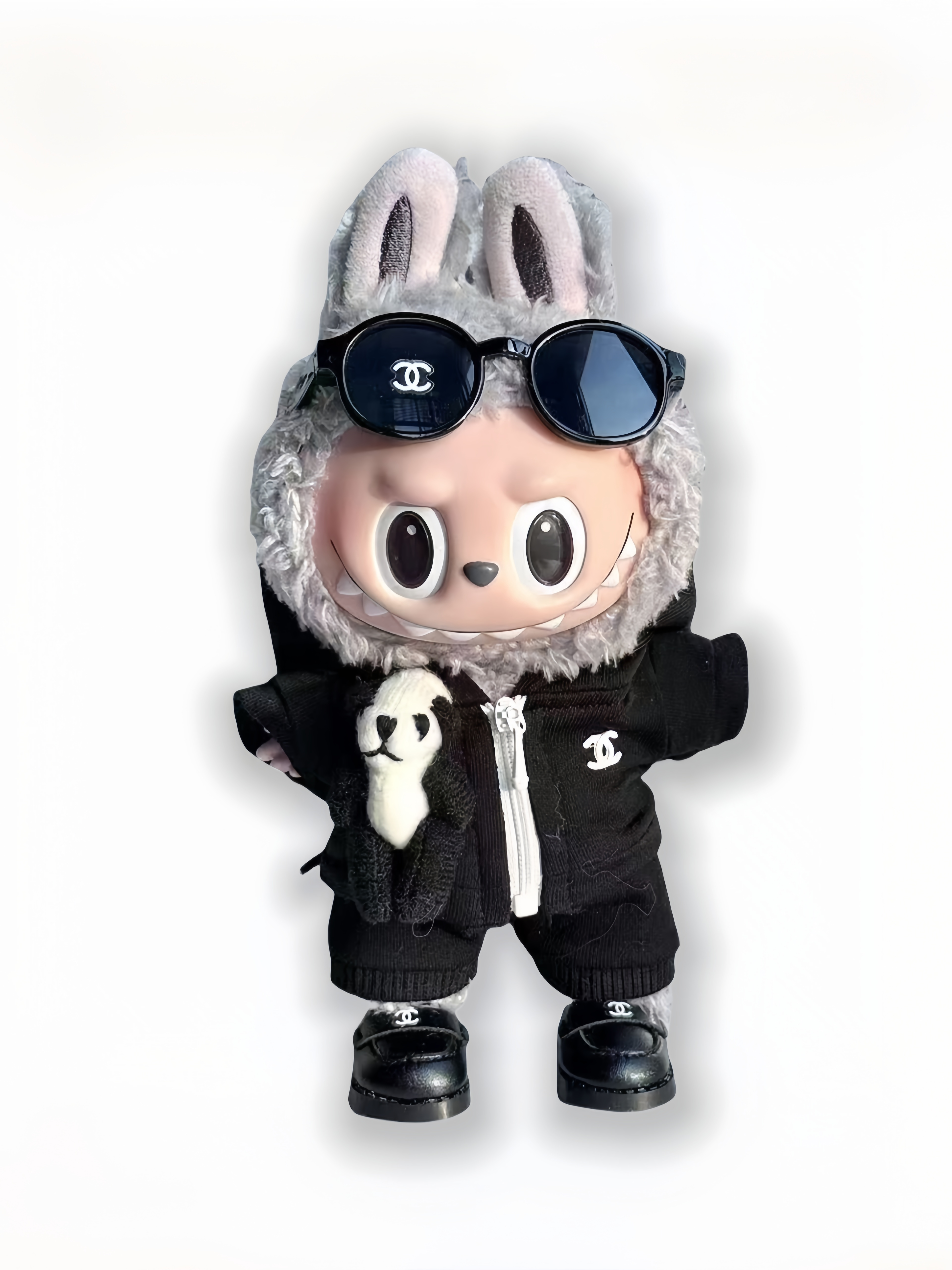 LABUBU Clothes Chanel Monochrome Panda - companion Ensemble