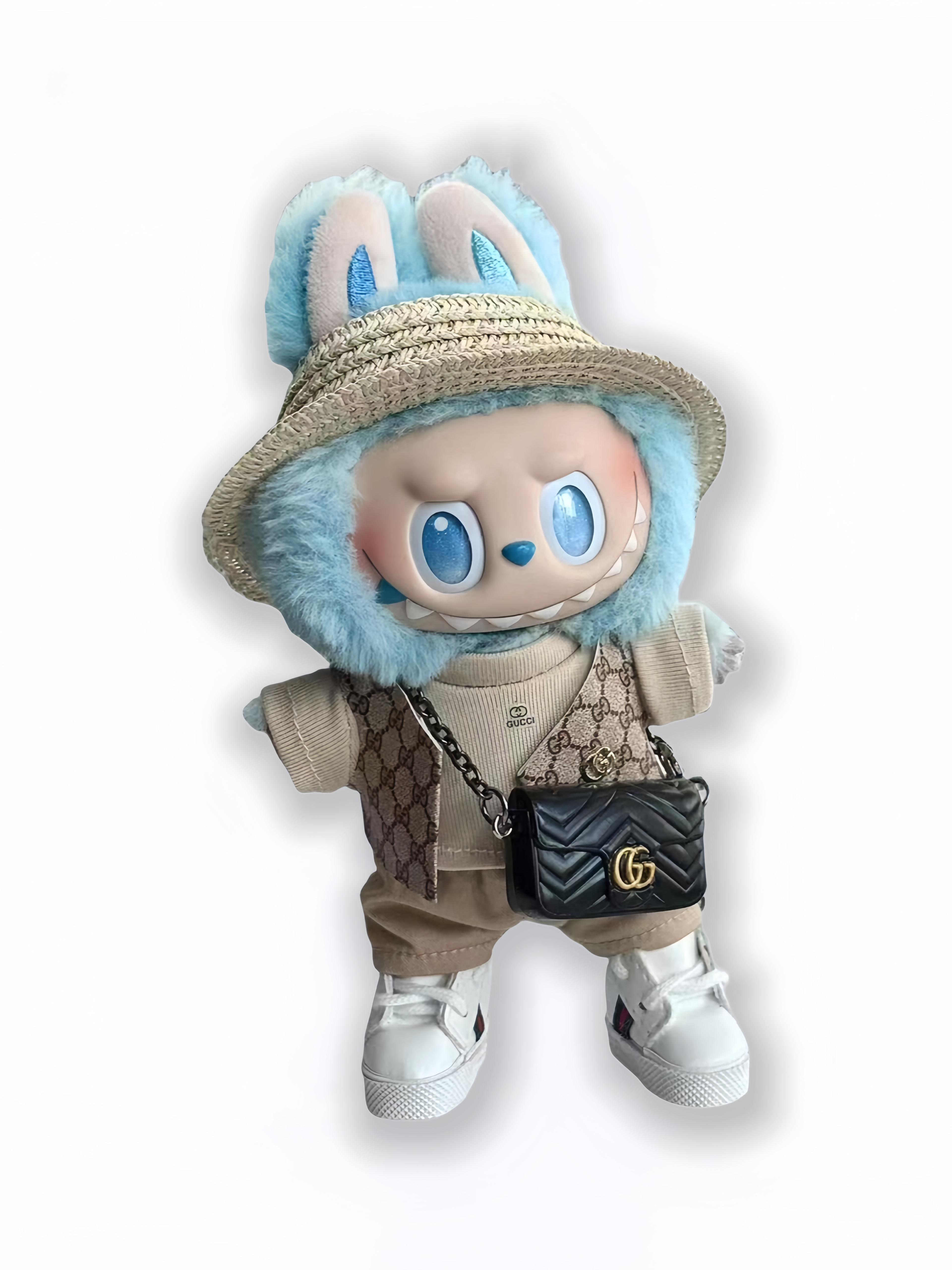 LABUBU Clothes Gucci Chic Straw Hat Outfit
