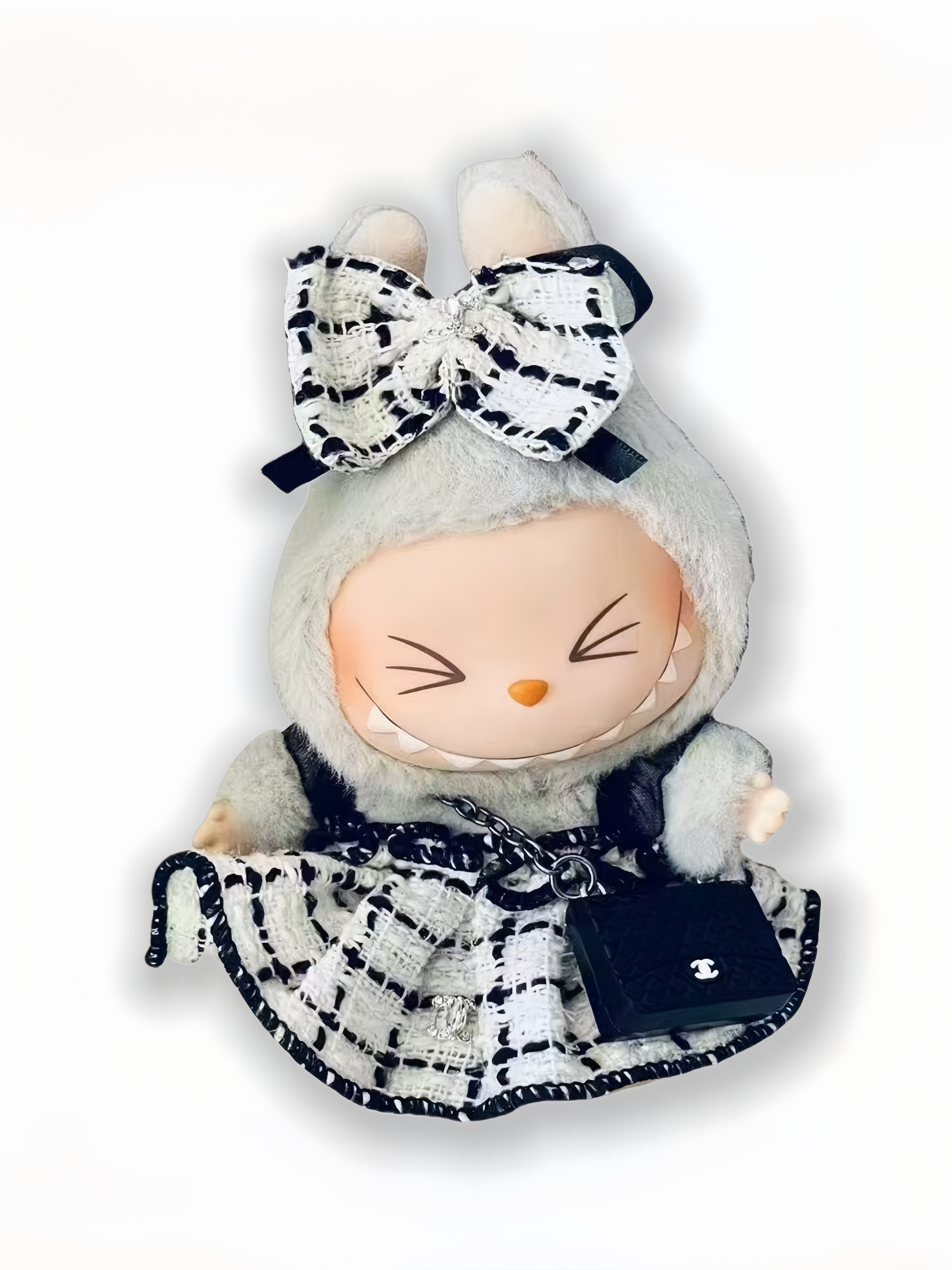 LABUBU Clothes Chanel Chic Tweed Dress Outfit