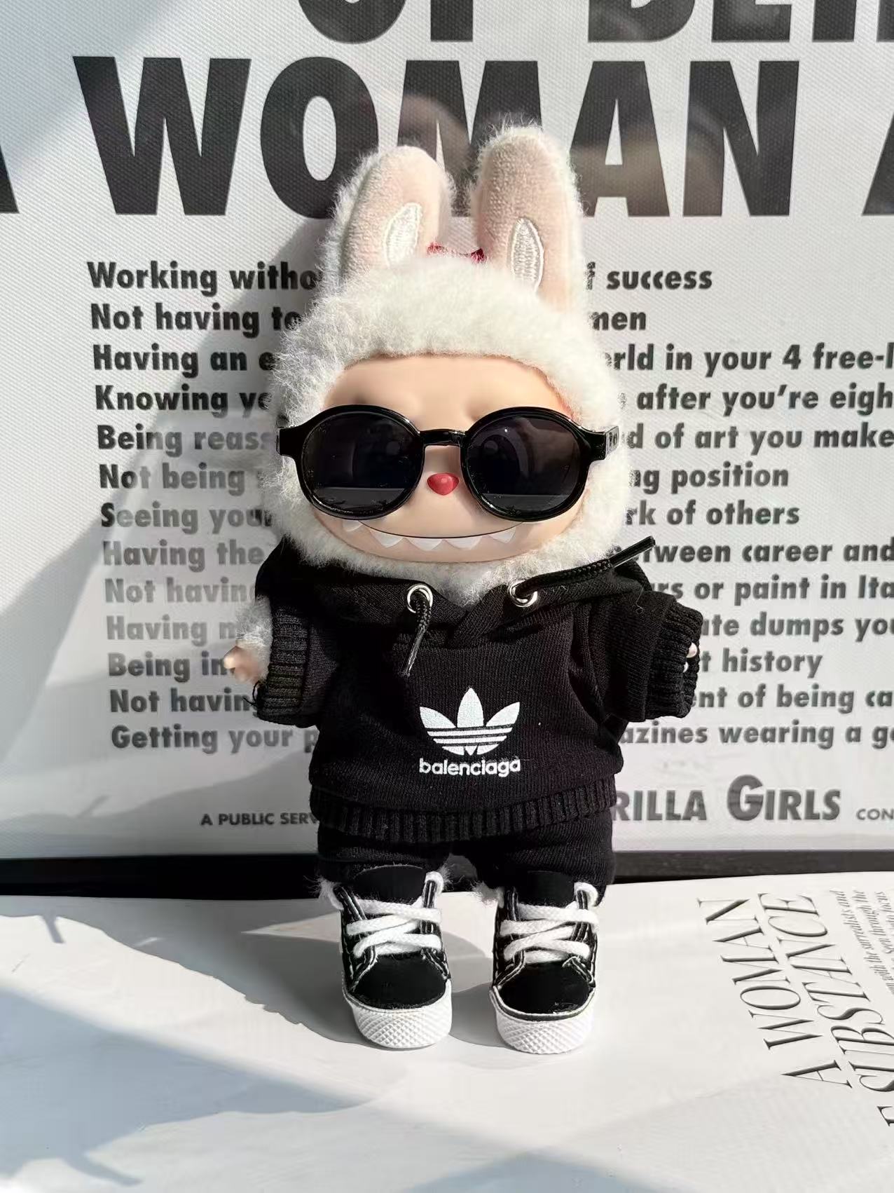 LABUBU Clothes Balenciaga Stylish Monochrome Ensemble