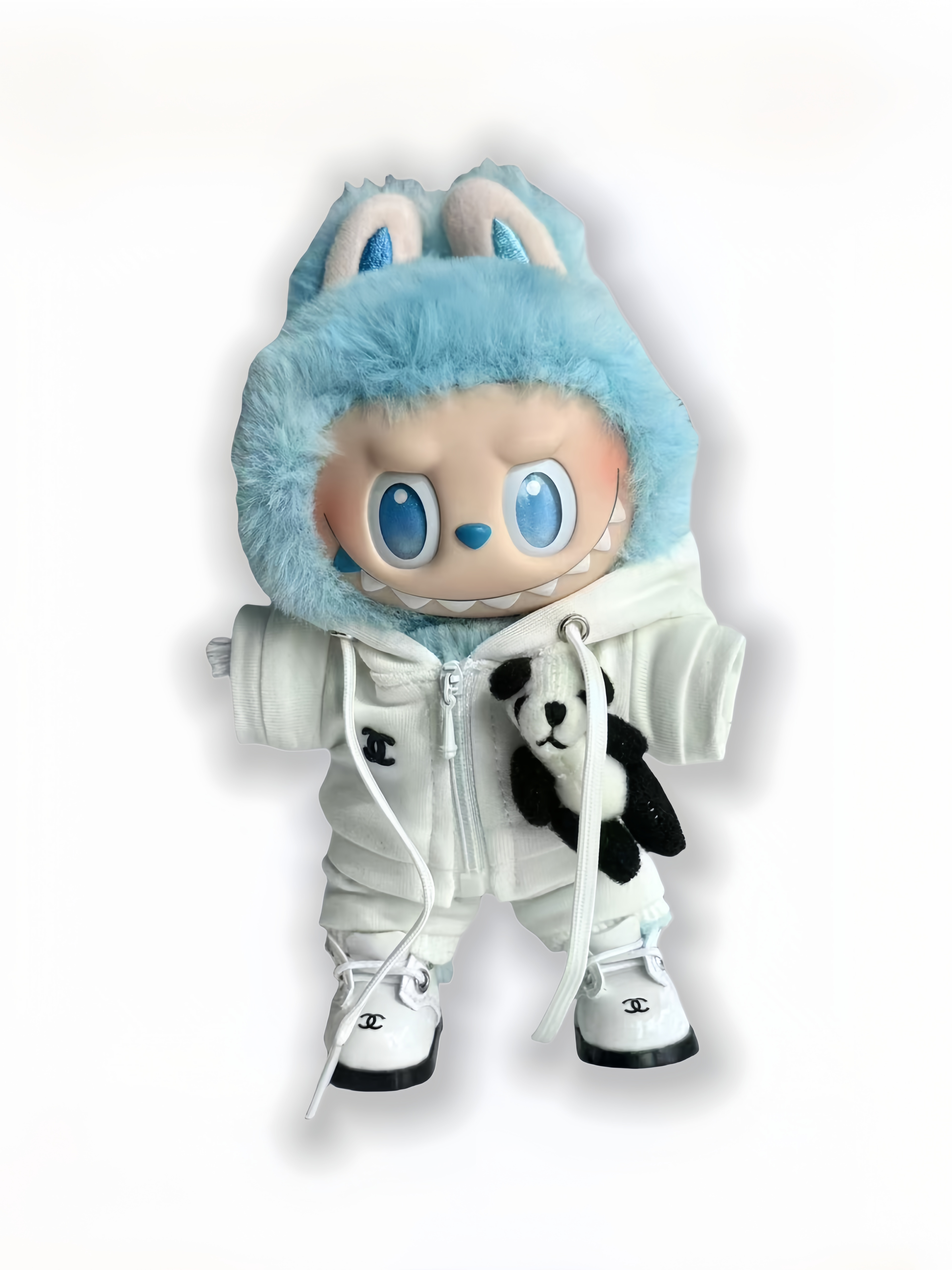 LABUBU Clothes Chanel Elegant White Tracksuit Ensemble