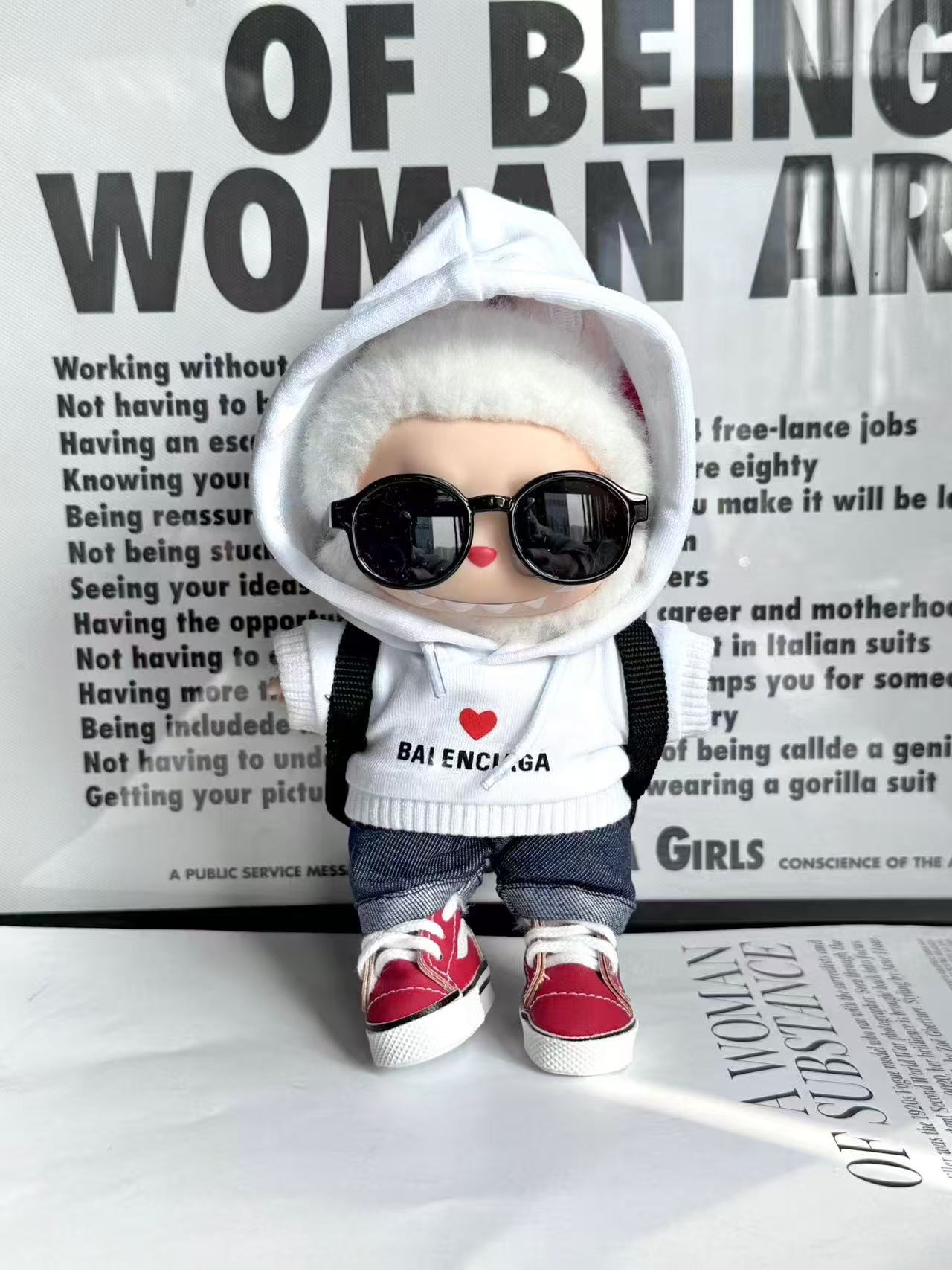 LABUBU Clothes Balenciaga Trendy White Streetwear Outfit