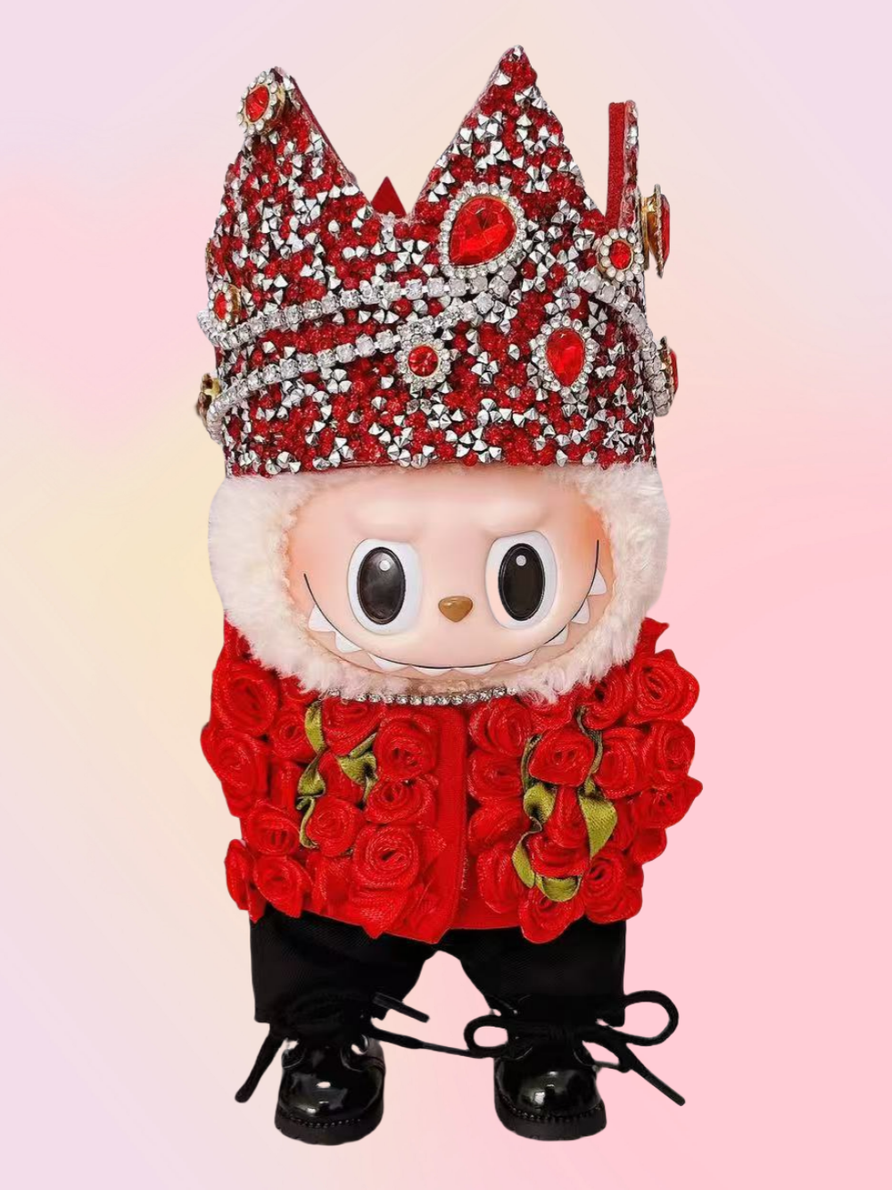 LABUBU Clothes G-Dragon Red Rose and Crown Outfit