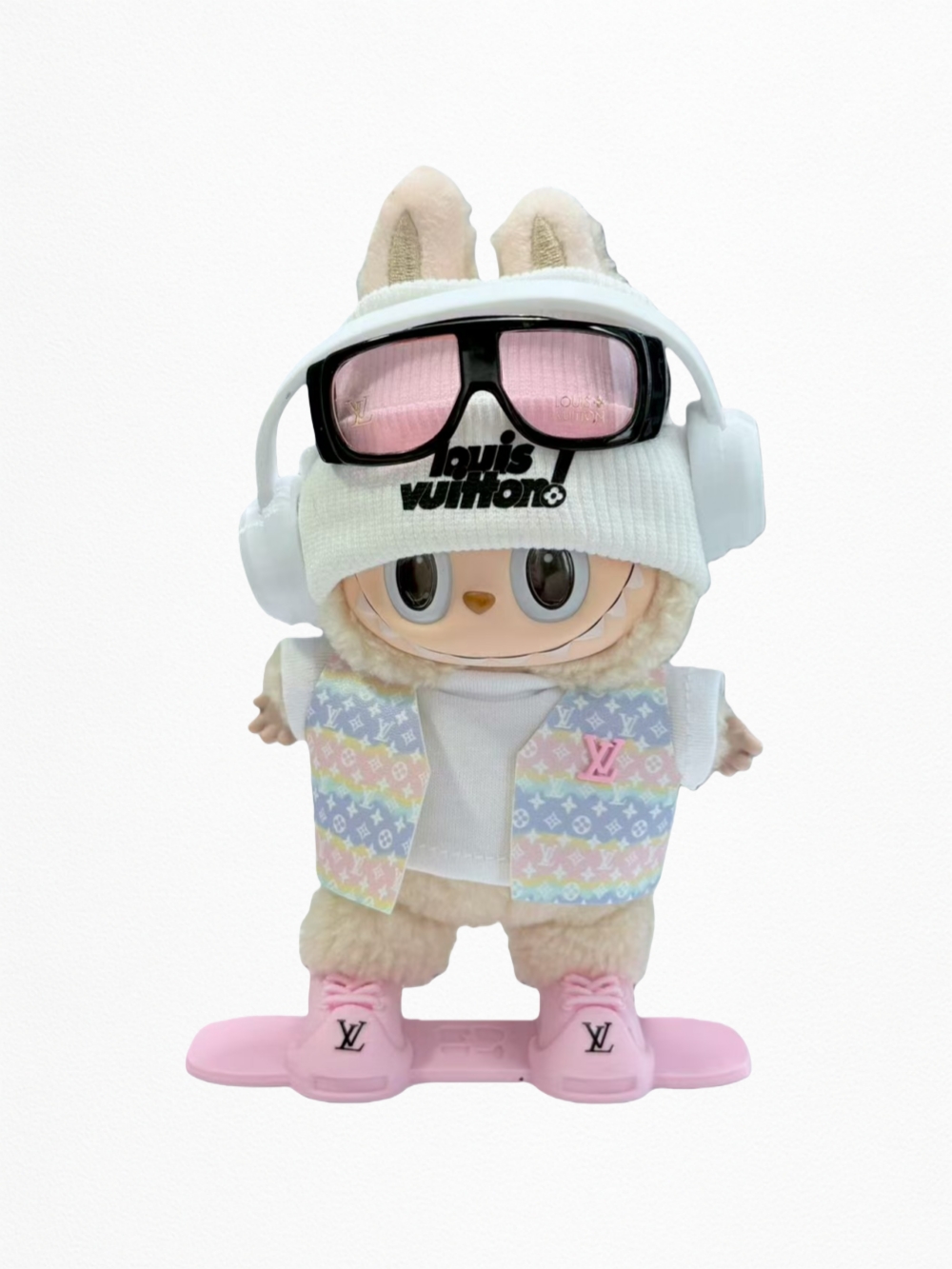 Luxe White Ski Set (Ski Suit, Snowboard & Goggles)