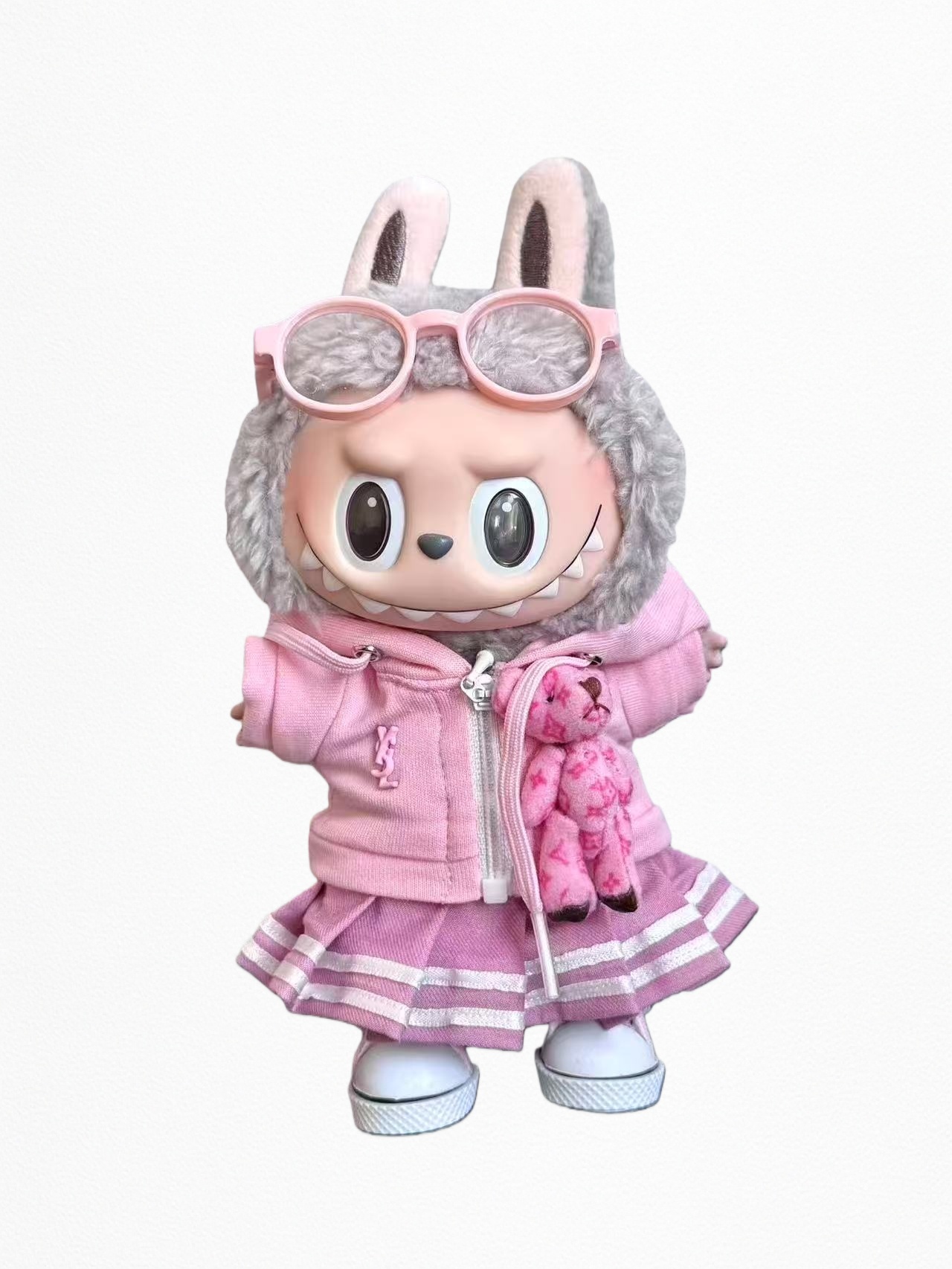 Pink Skirt with Teddy LABUBU Clothes