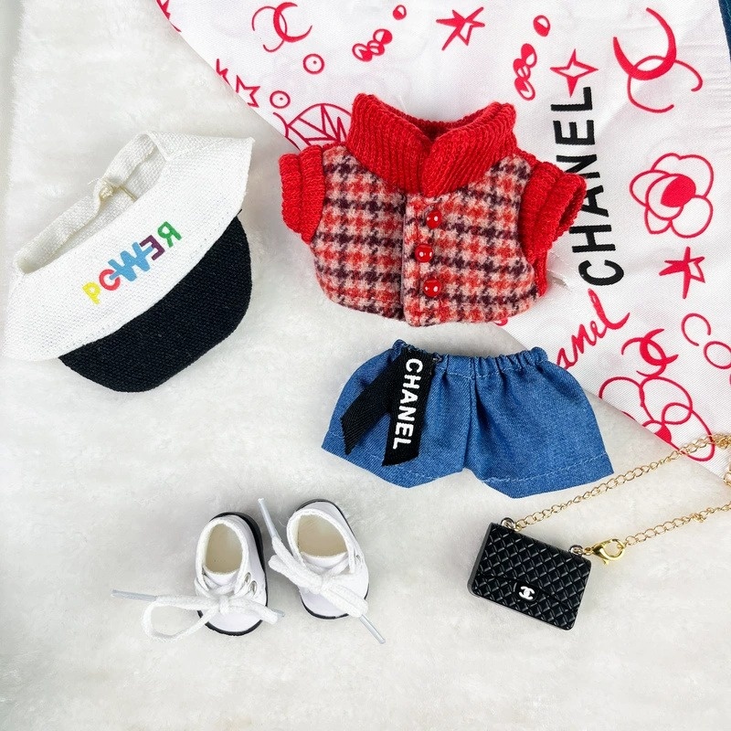 Celebrity-Inspired Red Plaid Hoodie for Labubu