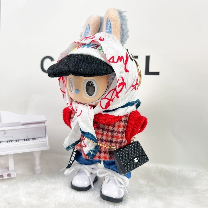 Celebrity-Inspired Red Plaid Hoodie for Labubu