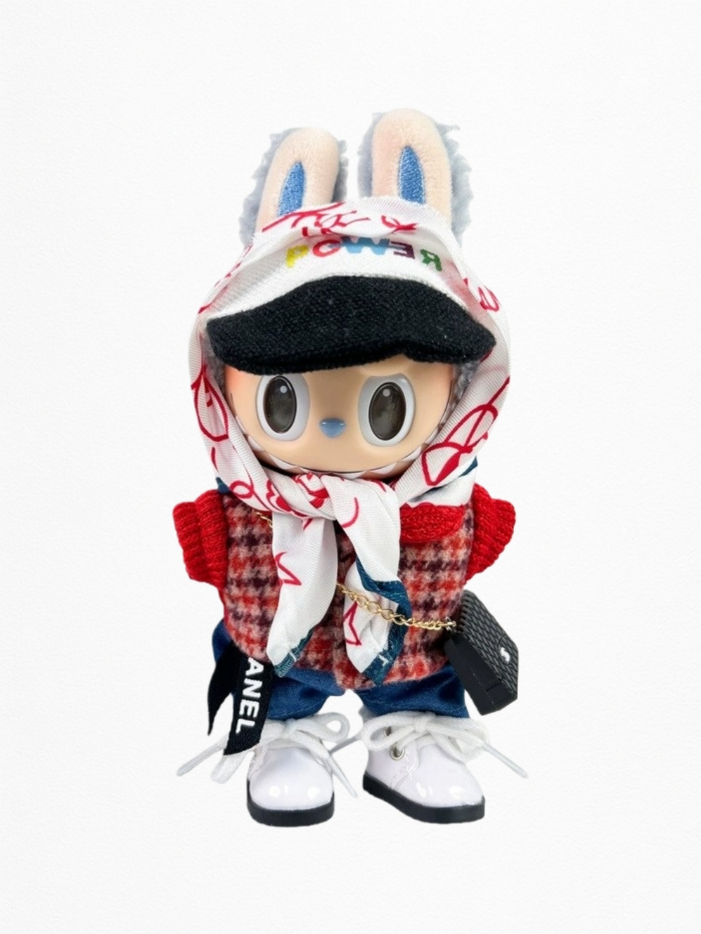 Celebrity-Inspired Red Plaid Hoodie for Labubu