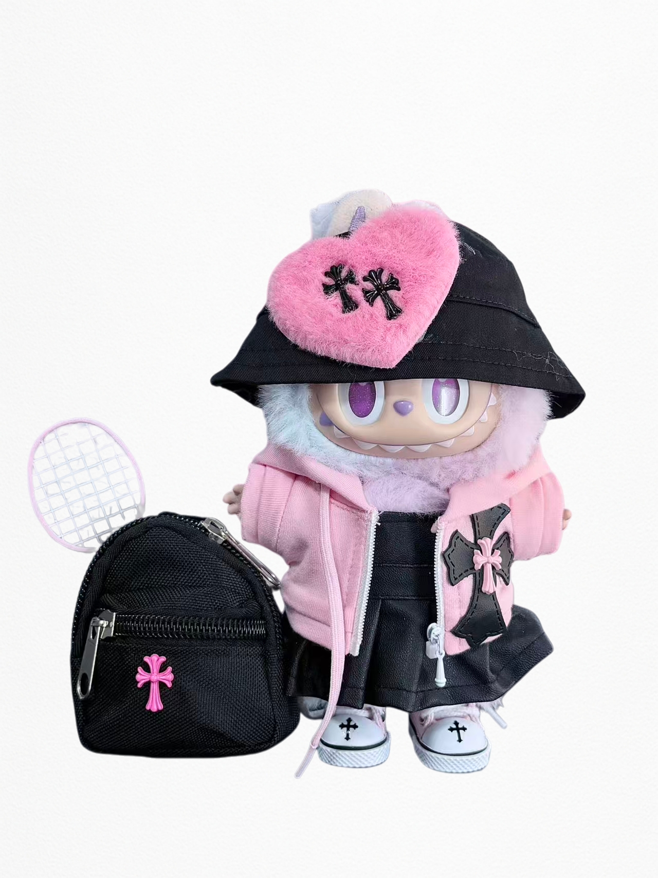 Black Pink Cross Backpack Set – Sweet Punk Style