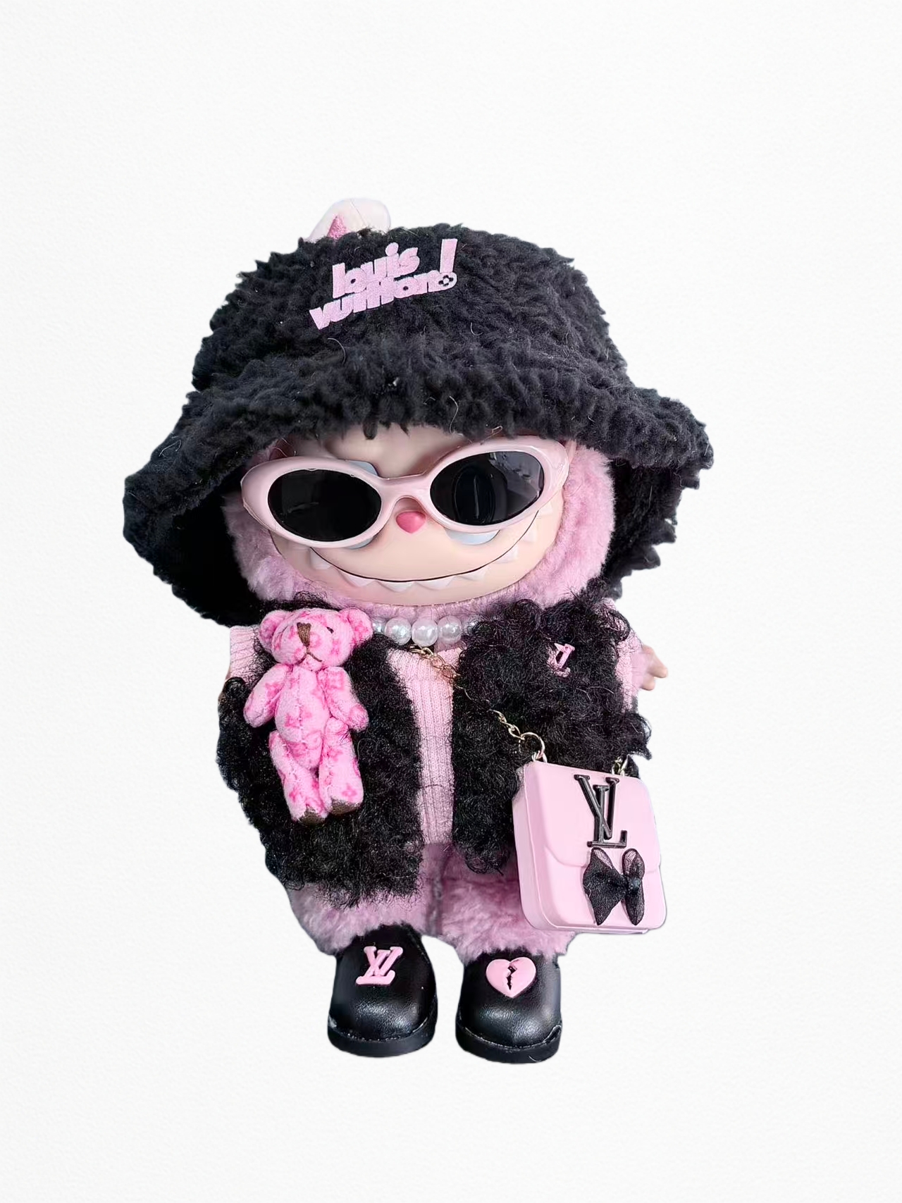Black & Pink Teddy Bucket Set – Sweet Cool Style