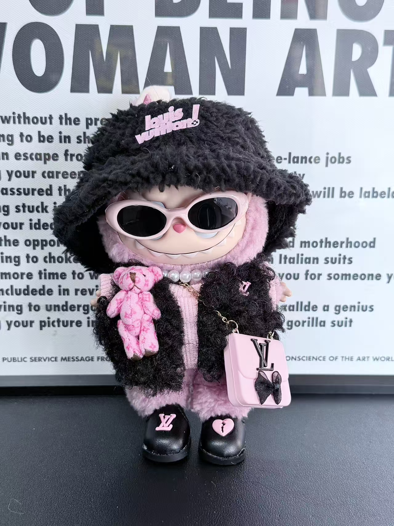 Black & Pink Teddy Bucket Set – Sweet Cool Style