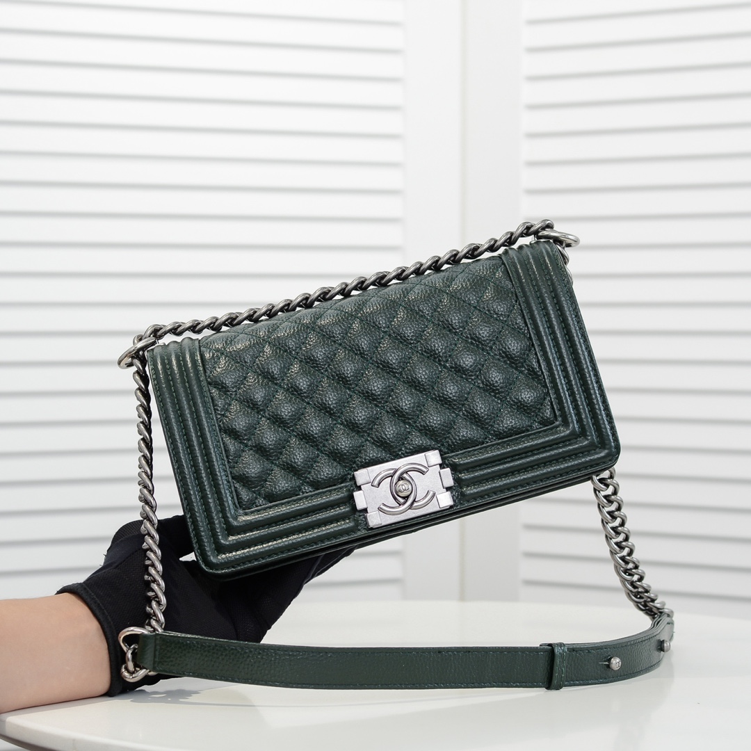 Chanel Leboy litchi or lychee pattern Shoulder Bag Handbag