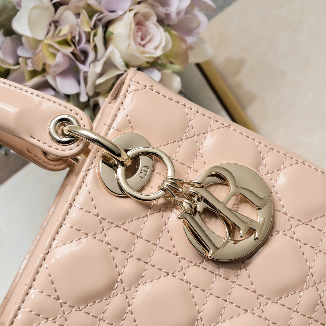 Small Lady Dior My ABCDior Bag Pink patent leather CD2026 XB081 20cm