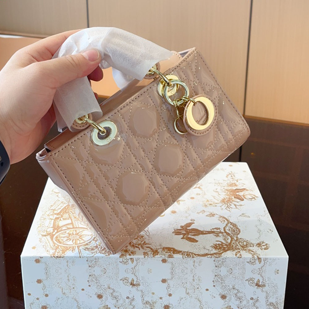Dior Mini LADY D-JOY -  Lacquer cowhide leather(Replica)