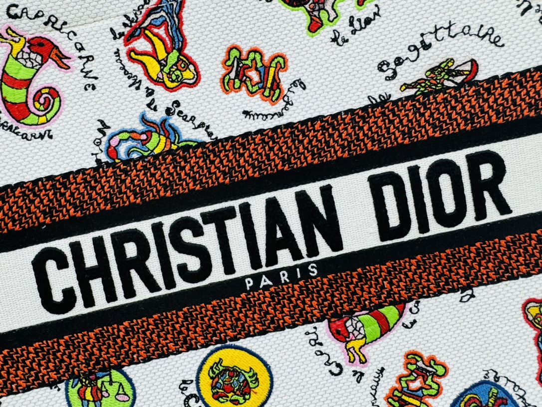 Dior Book Tote Embroider Medium Shoulder Bag Handbag