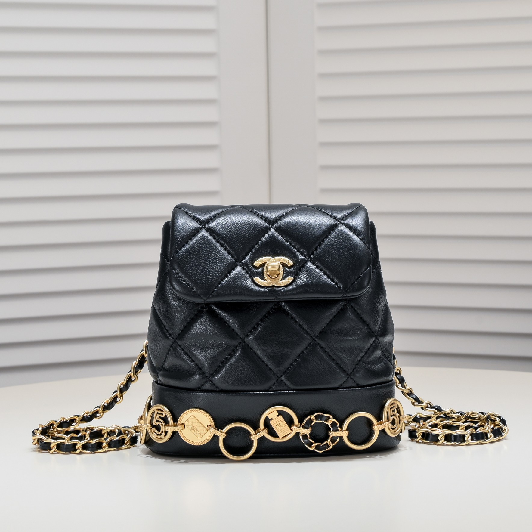 Chanel 23b Gold Coin Black Shoulder Bag  Shoulder Bag Handbag