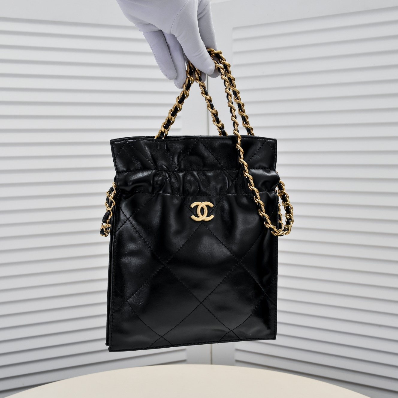 Chanel Drawstring Trash Bag Shoulder Bag Handbag