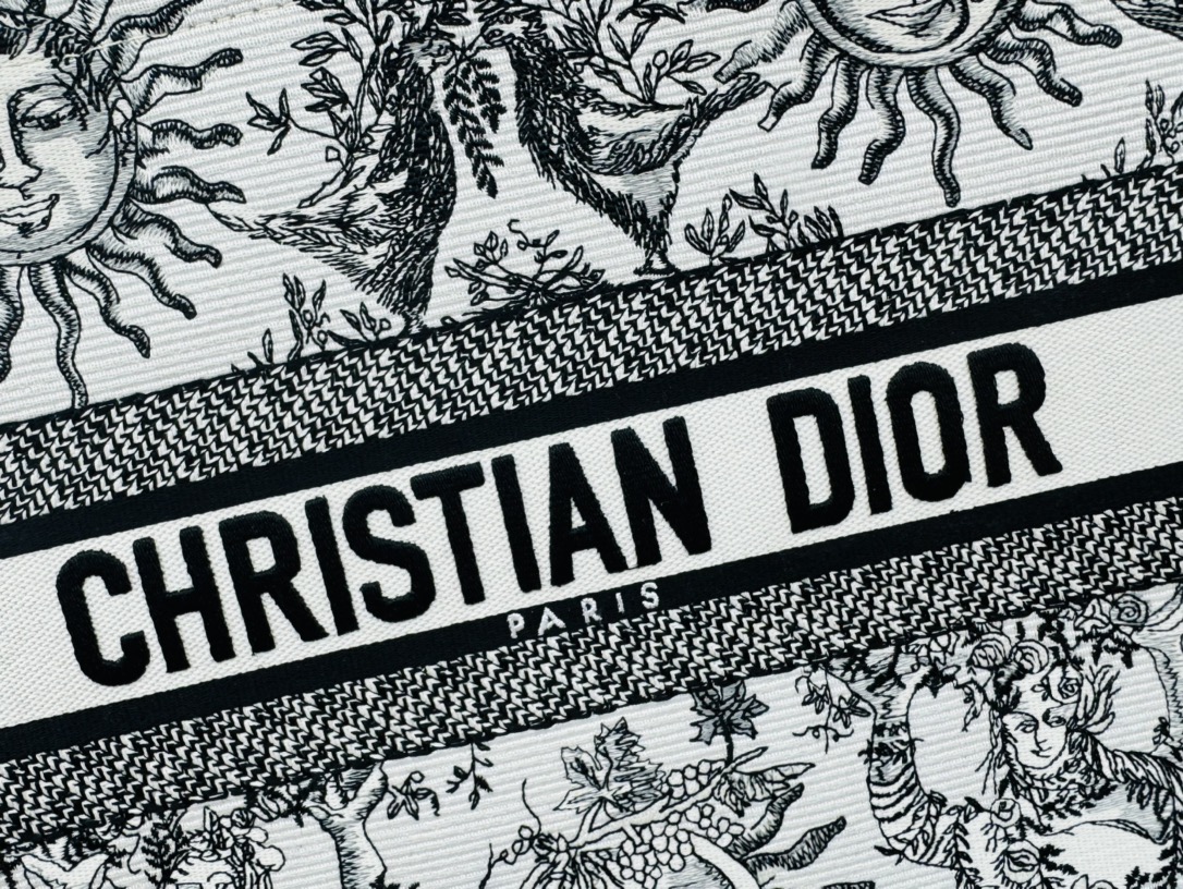 Dior Book Tote Embroider Medium Shoulder Bag Handbag