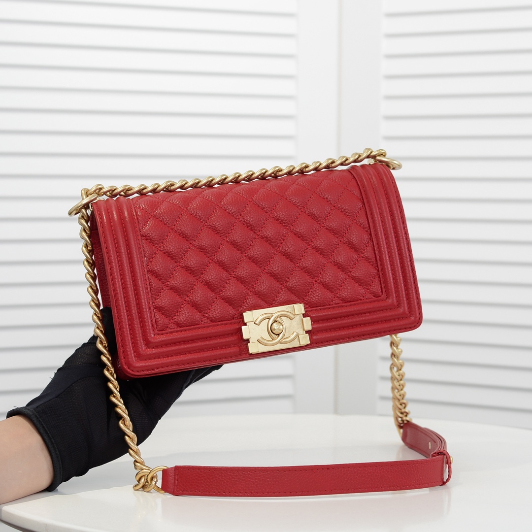 Chanel Leboy litchi or lychee pattern Shoulder Bag Handbag