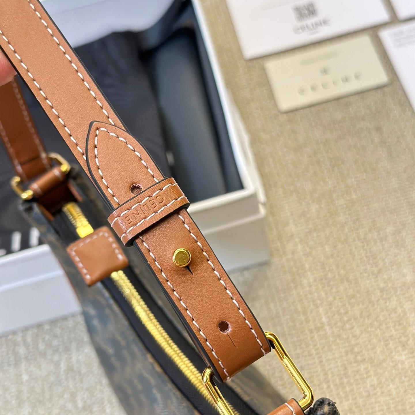 Celine Triomphe Half Moon Leather Handbag Shoulder Bag (Replica)