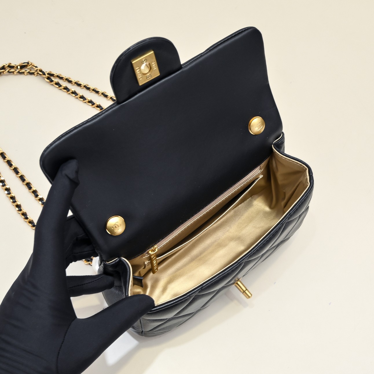 Chanel 24S Hobo Bag With Pearl Adjustable  Shoulder Bag Handbag