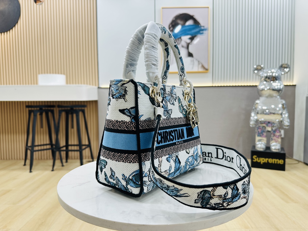 10A + top quality Dior Medium Lady D-Lite Bag 9920 DD003 24cm