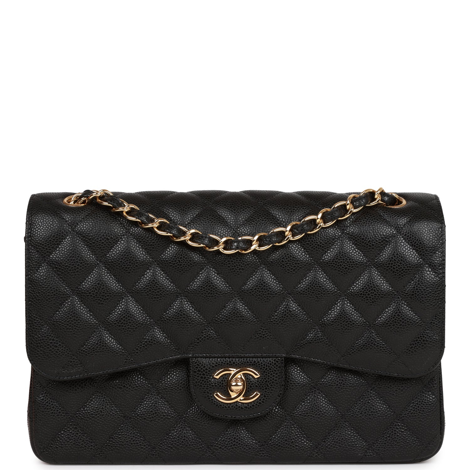 CHANEL Caviar Quilted Jumbo Double Flap Black 30CM Shoulder Bag(Replica)