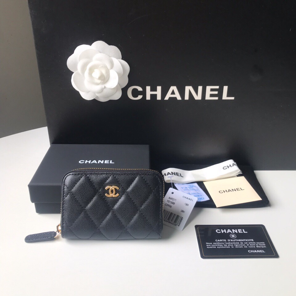 CHANEL CLASSIC ZIPPED COIN PURSE caviar