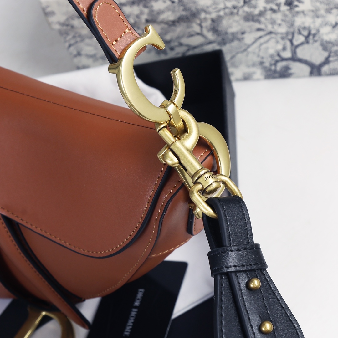 Saddle Bag Brown with weave strap 1033 XB012 25.5cm