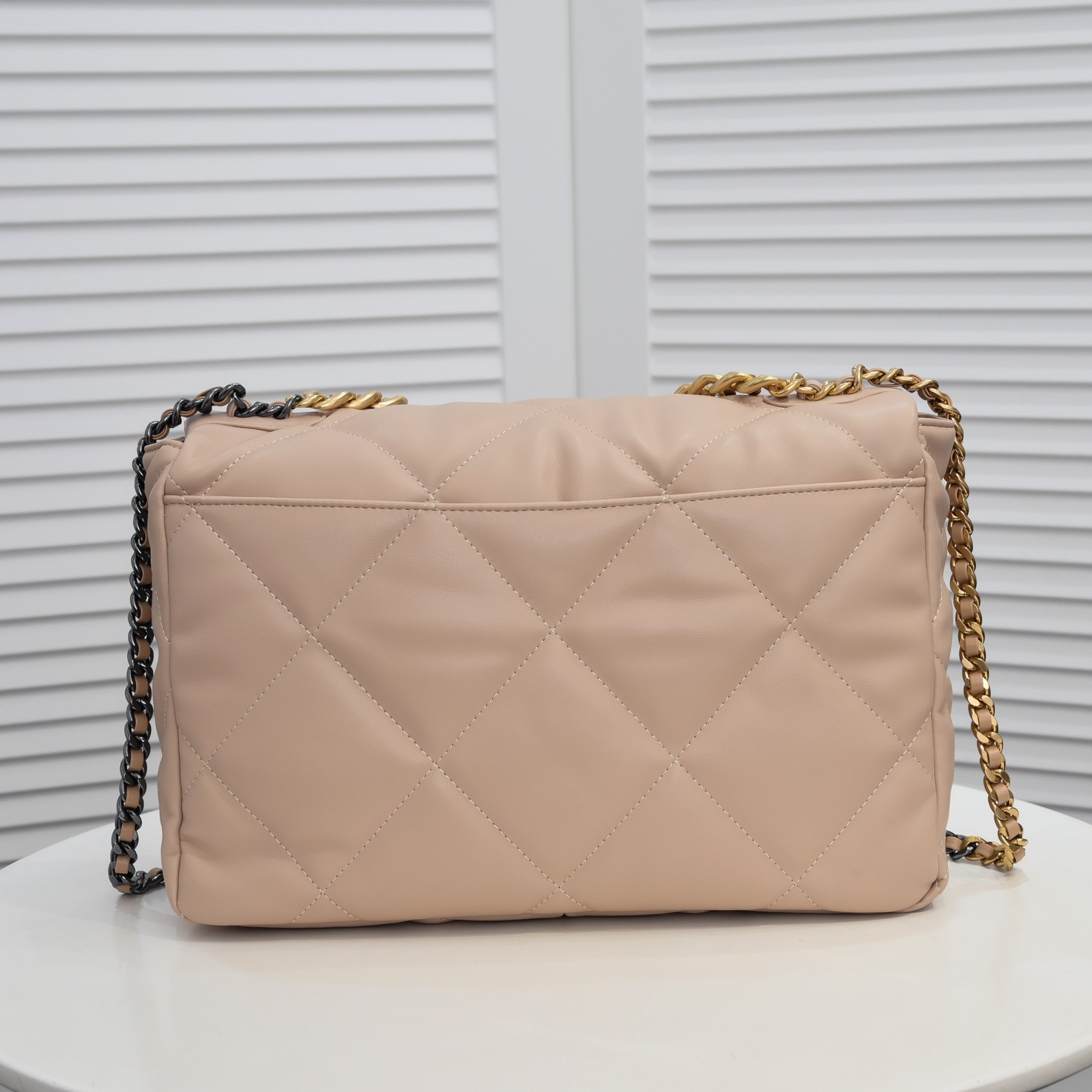 Chanel Lambskin Quilted Large19 Flap Shoulder Bag Handbag