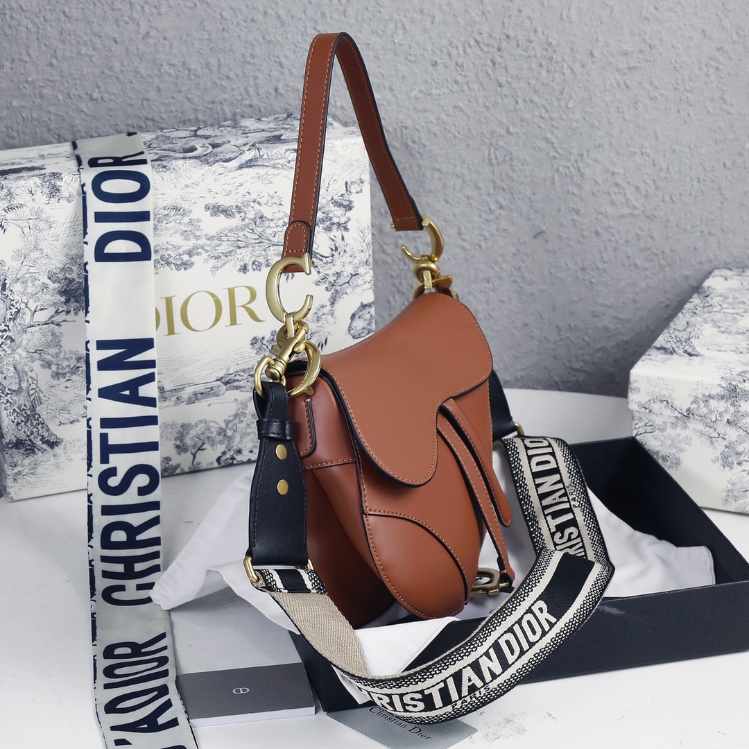 Saddle Bag Brown with weave strap 1033 XB012 25.5cm