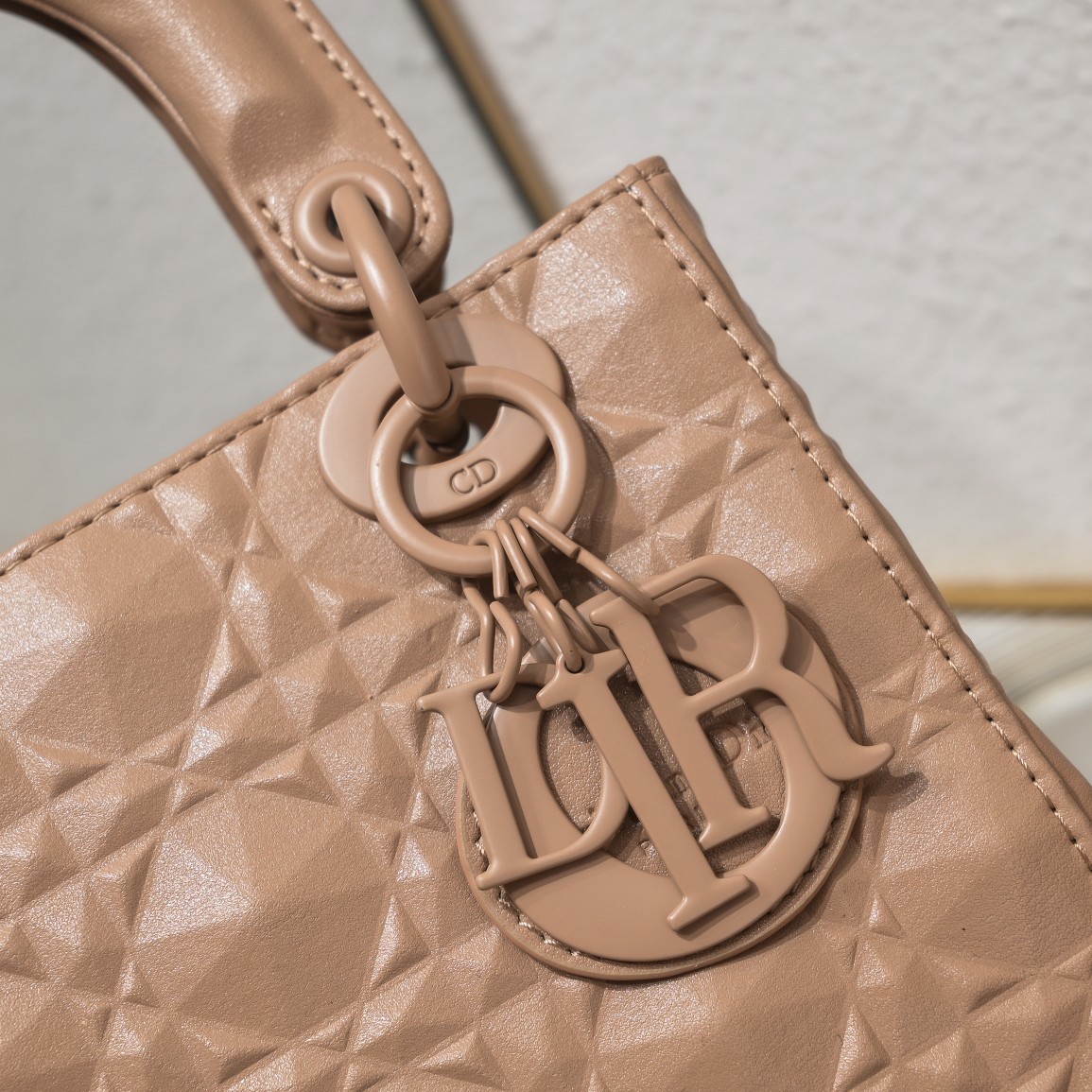 Small Lady Dior My ABCDior Bag Pink Diamond Motif 4002 XB091 20cm