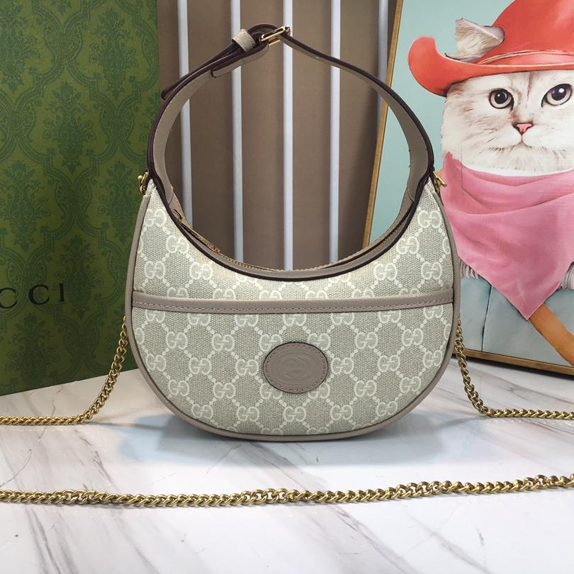 Gucci Marmnt Half Moon Shoulder Bag Handbag (Replica)