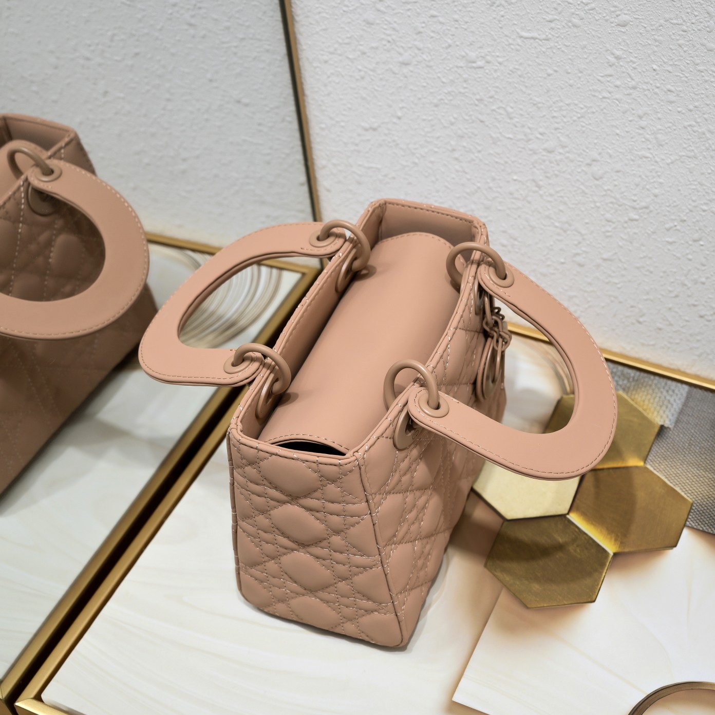 Small Lady Dior My ABCDior Bag Apricot Matte 2022 LM061 20cm