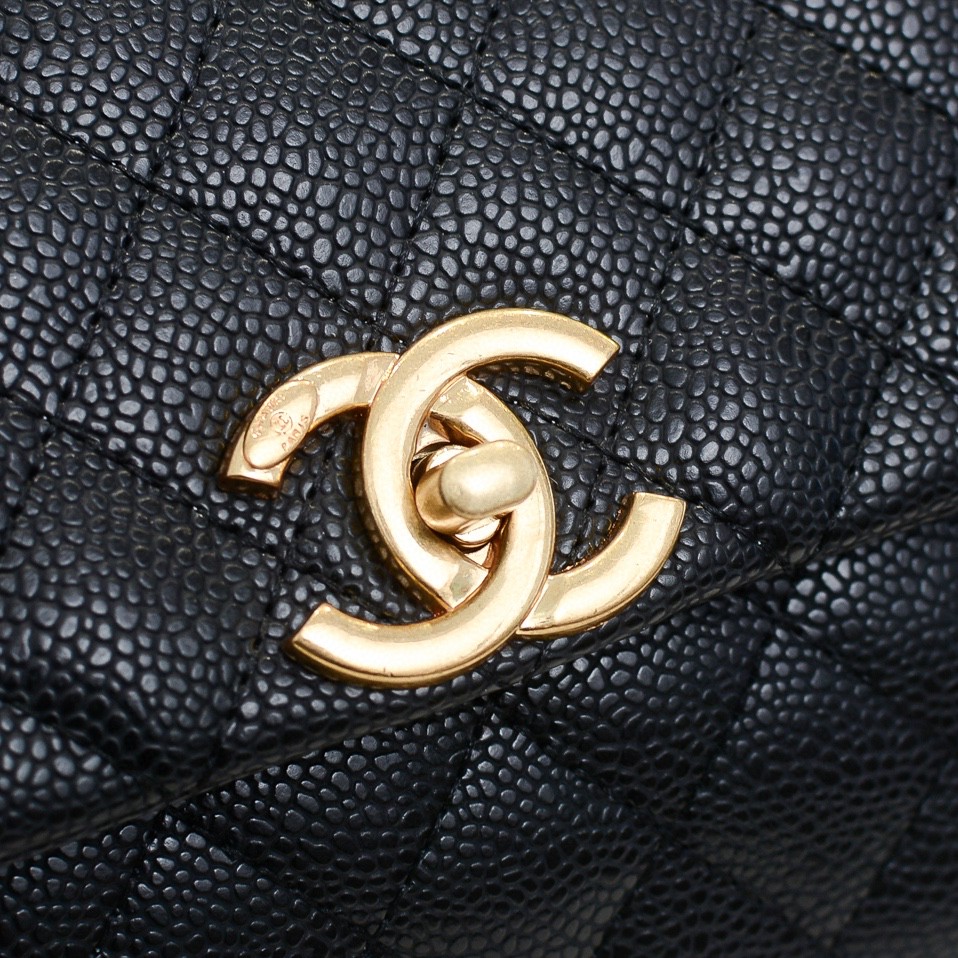 Chanel Stripe Gold Buckle Medium Shoulder Bag Handbag