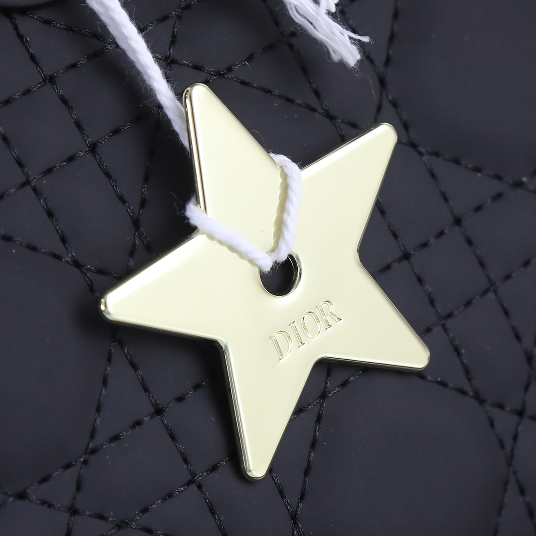 Medium Lady D-Joy Bag Black Matte 2088 XB002 26cm