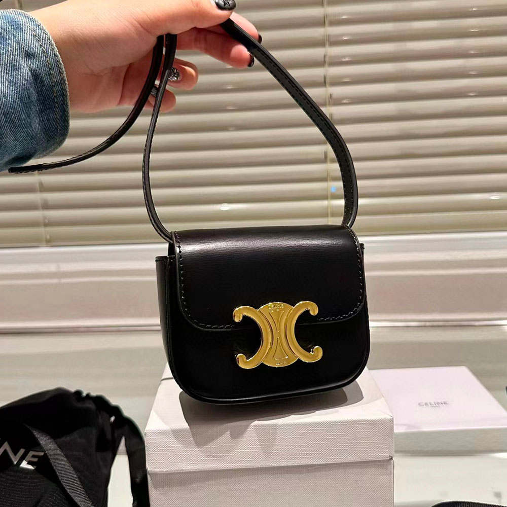 CELINE MINI TRIOMPHE IN SHINY CALFSKIN(Replica)