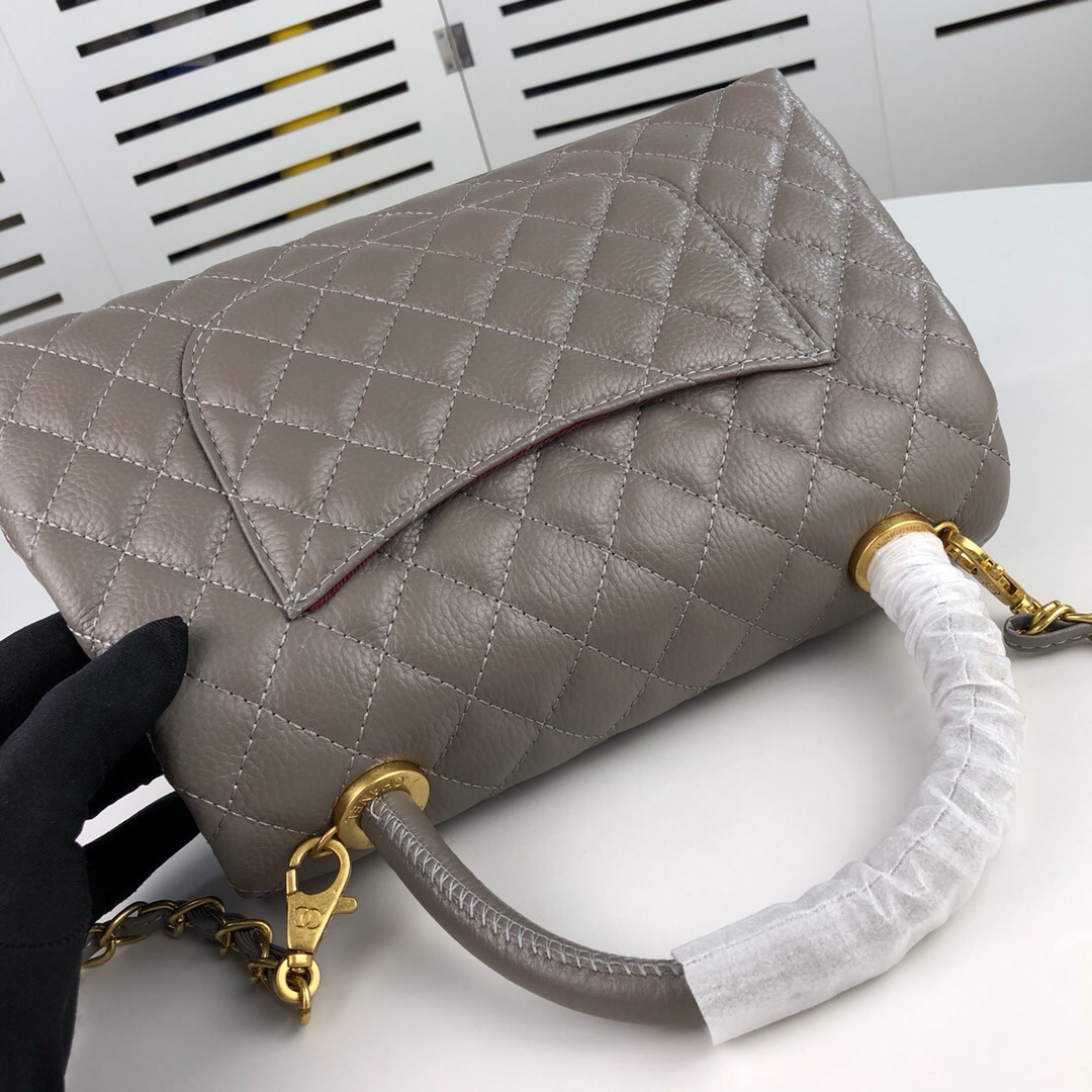 Chanel Grey Large Shoulder Bag Handbag
