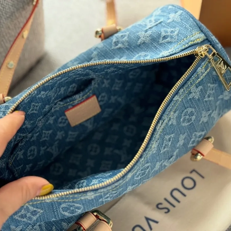 Louis Vuitton LV Denim PAPILLON Handbag Shoulder Bag (Replica)