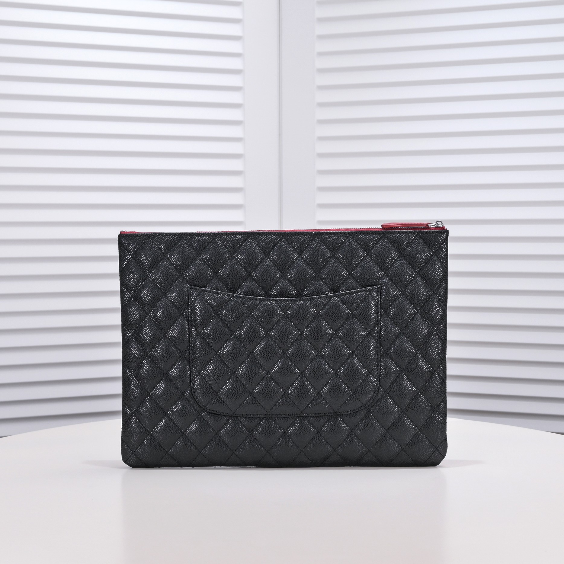 Chanel Cowhide Caviar Lattice Clutch silver buckle Clutch Bag Handbag