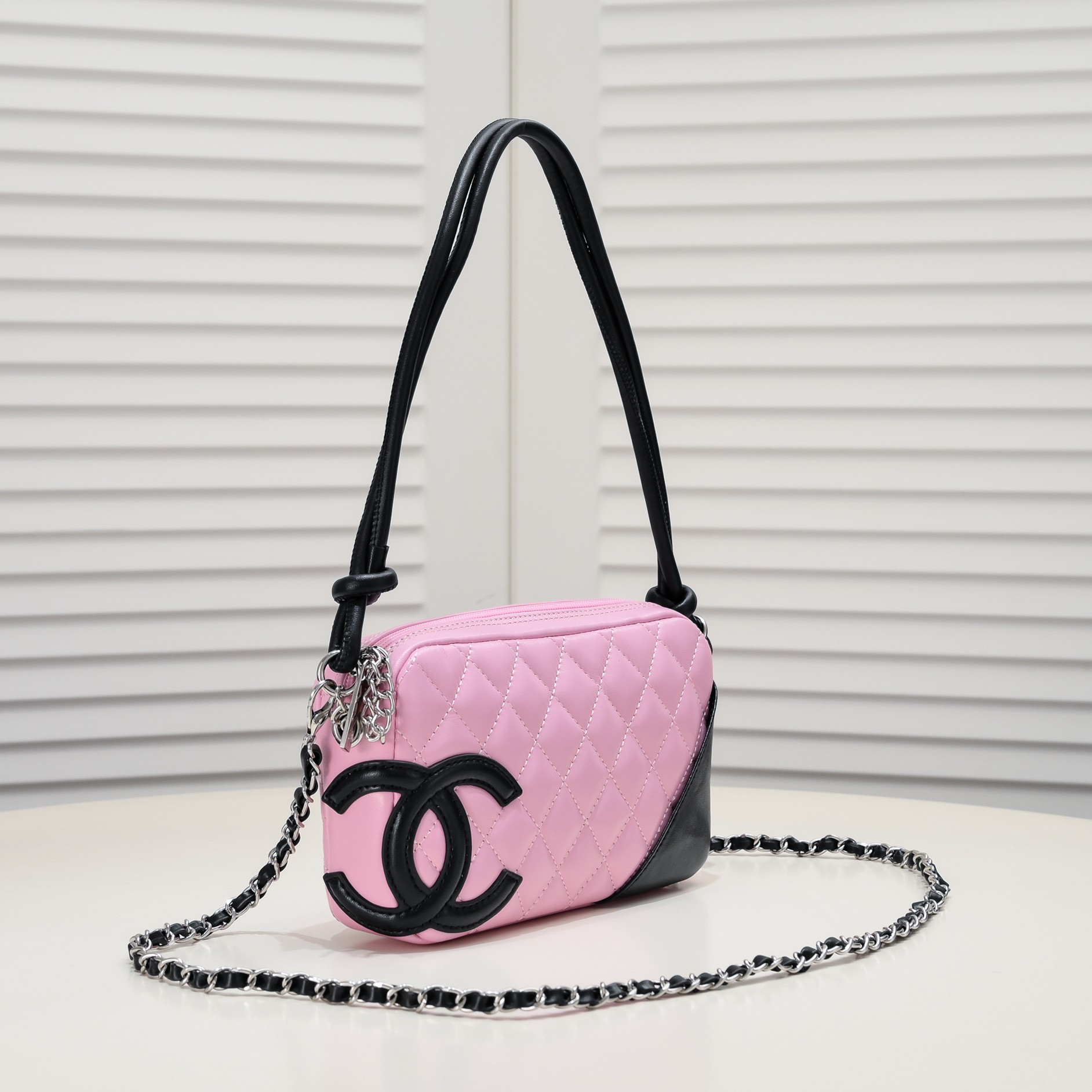 Chanel Ligne Cambon Bowling Bag Small Shoulder Bag Handbag
