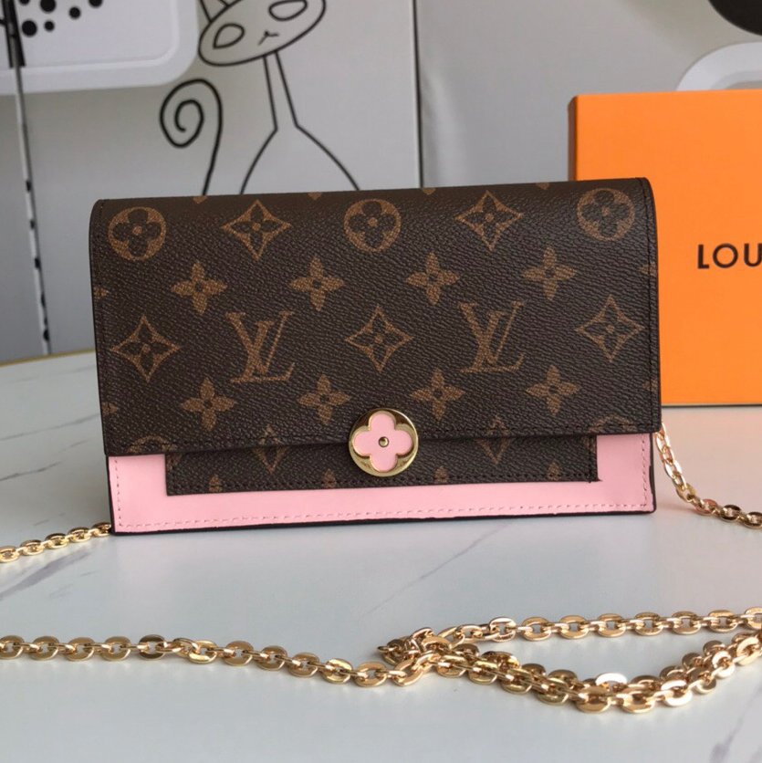 Louis Vuitton LV Flore Chain Wallet Purse Bag(Replica)