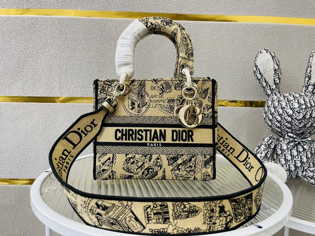 10A + top quality Dior Medium Lady D-Lite Bag 9920 DD003 24cm