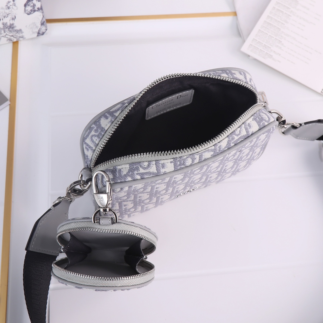 Dior Shoulder with coin purse Gray print 2345 LM071 19cm