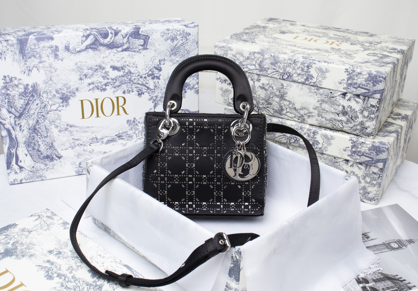 Mini Lady Dior Bag Black CD-2028 XB061 17cm