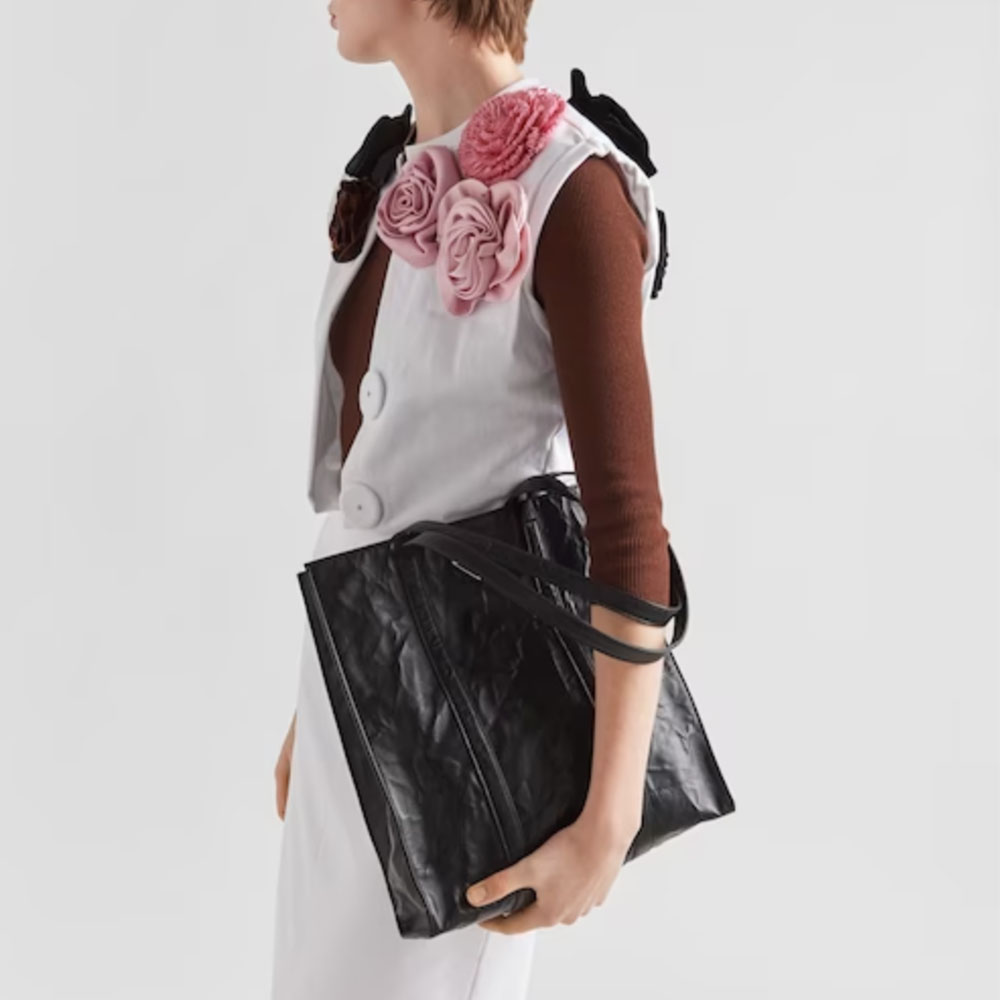 Prada Small Antique Nappa Leather Tote Bag Handbag  (Replica)