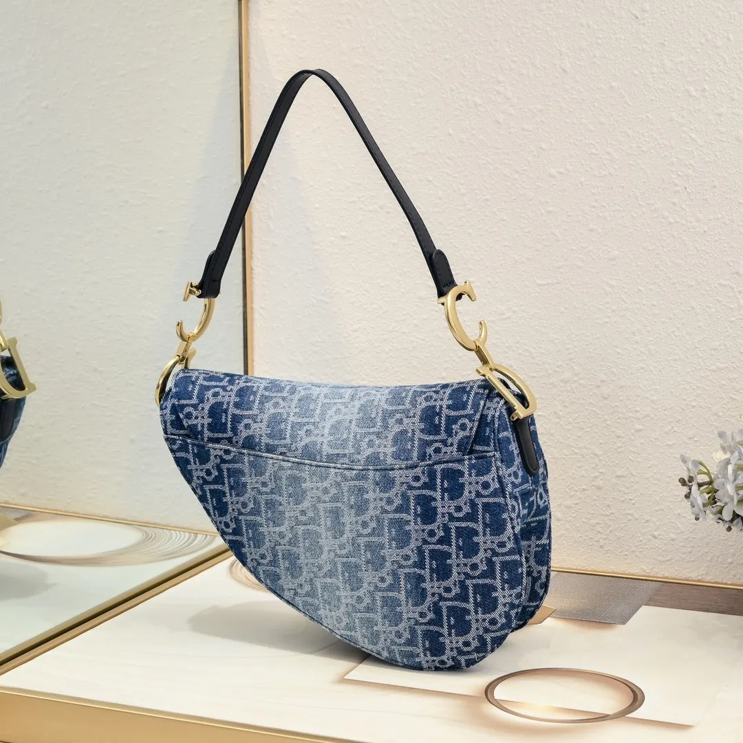 Dior Denim Saddle Bag Shoulder Bag Handbag  (Replica)