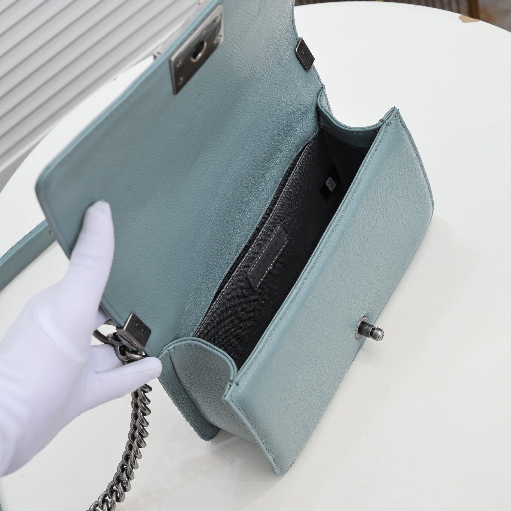 Chanel Leboy litchi or lychee pattern Shoulder Bag Handbag