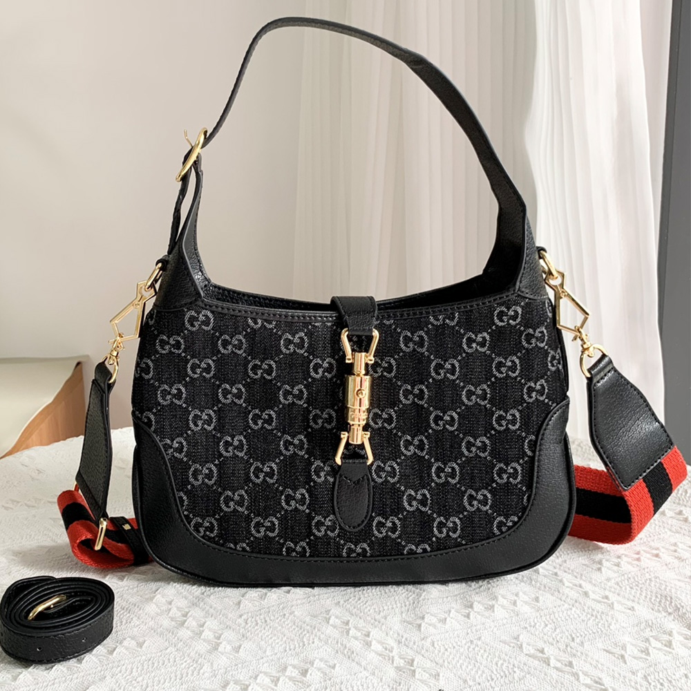 Gucci Jackie 1961 Canvas&Leather Shoulder Bags(Replica)