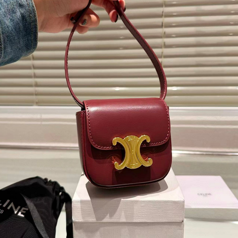 CELINE MINI TRIOMPHE IN SHINY CALFSKIN(Replica)
